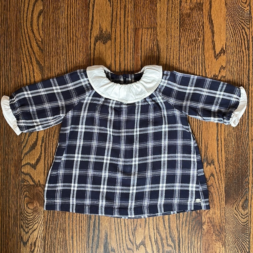 Tartine et Chocolat tartan navy dress size 6M